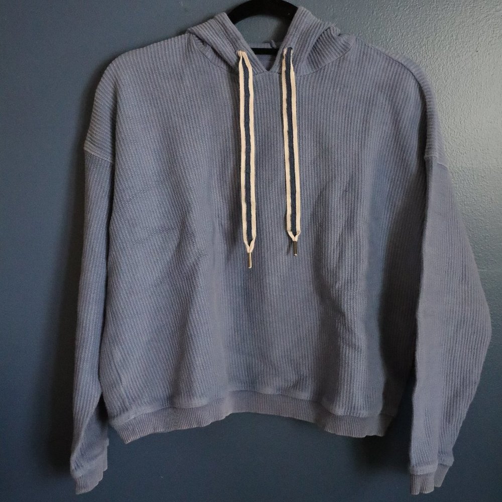 Aerie Blue Large-ribbed Lounge Hoodie